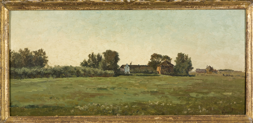 Landschap met twee boerderijen